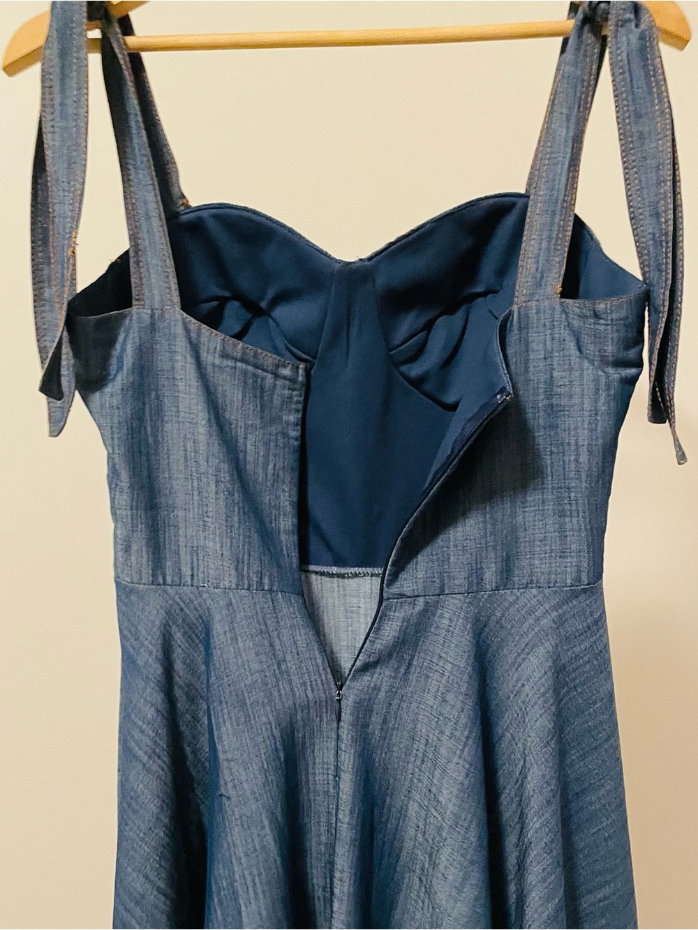 Fervente Denim Sweetheart Tie-Strap Dress - Picture 6 of 10